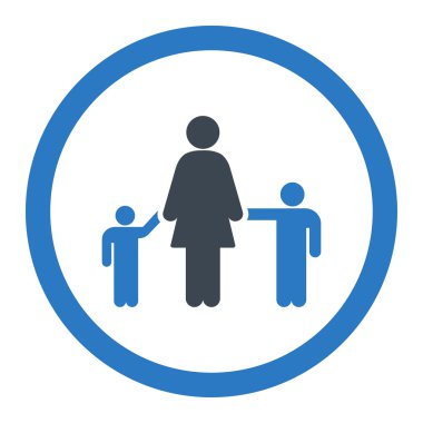 Anne ve çocuk yuvarlak vektör simgesi