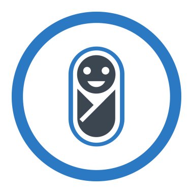 Yeni doğan yuvarlak vektör simgesi