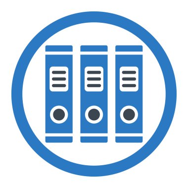 Office kitaplar yuvarlak vektör simgesi