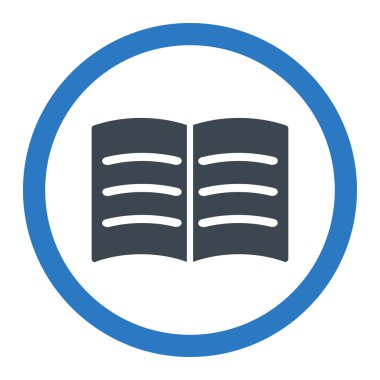 Açık kitap yuvarlak vektör simgesi