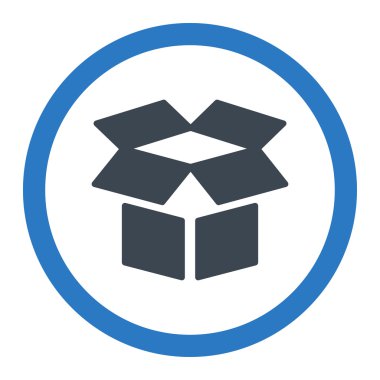 Aç kutusuna yuvarlak vektör simgesi