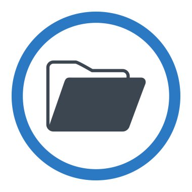 Açık klasör yuvarlak vektör simgesi