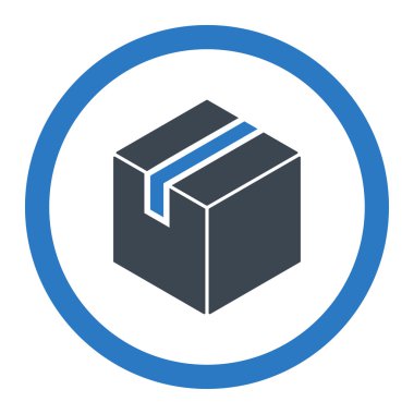 Paket yuvarlak vektör simgesi