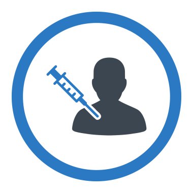 Hasta aşı yuvarlak vektör simgesi