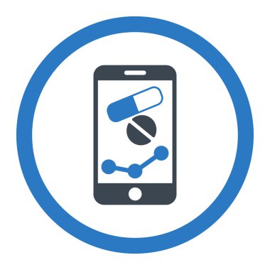 Eczane Online raporu vektör simge yuvarlak