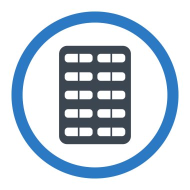 Hap Blister yuvarlak vektör simgesi