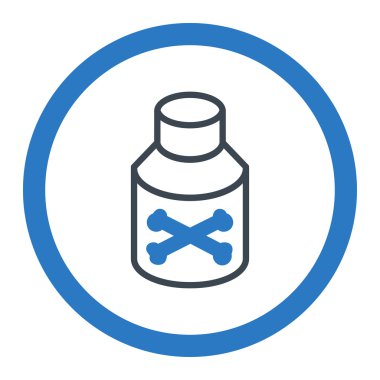 Zehir şişe yuvarlak vektör simgesi