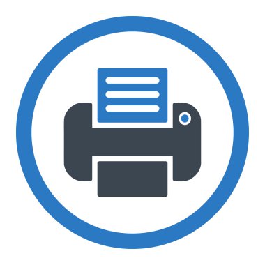 Yazdırma yuvarlak vektör simgesi