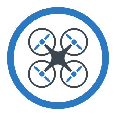 Quadcopter yuvarlak vektör simgesi