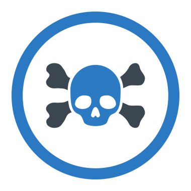 Skull And Bones yuvarlak vektör simgesi