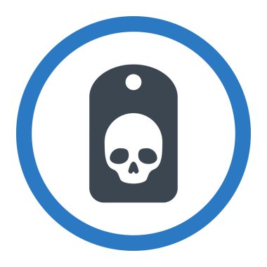 Kafatası etiket yuvarlak vektör simgesi