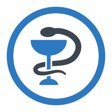 Yılan Kupası yuvarlak vektör simgesi