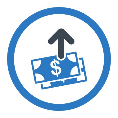 Para yuvarlak vektör simge harcamak