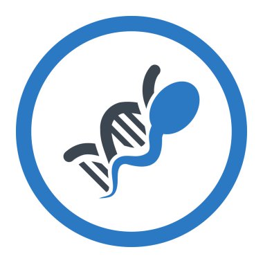 Sperm genom yuvarlak vektör simgesi