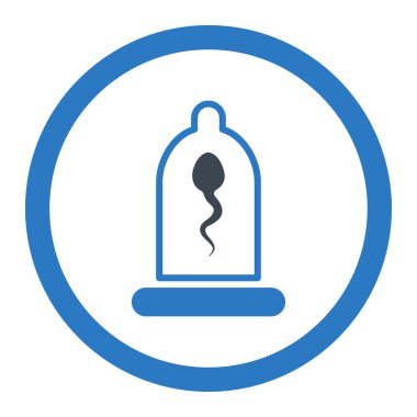 Sperm prezervatif yuvarlak vektör simgesi