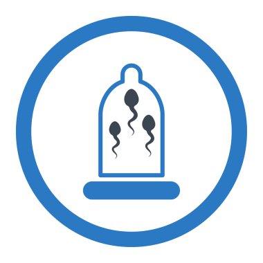 Sperm prezervatif yuvarlak vektör simgesi