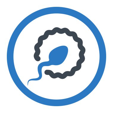 Sperm penetrasyon yuvarlak vektör simgesi