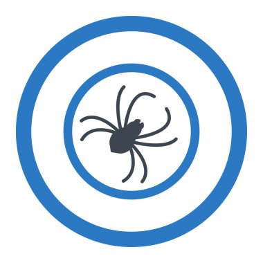 Örümcek yuvarlak vektör simgesi