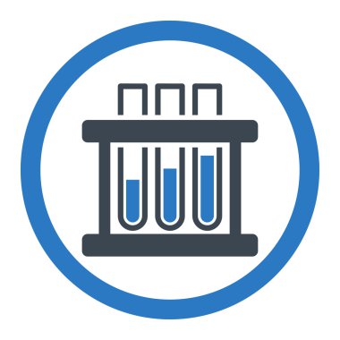 Test tüpleri yuvarlak vektör simgesi