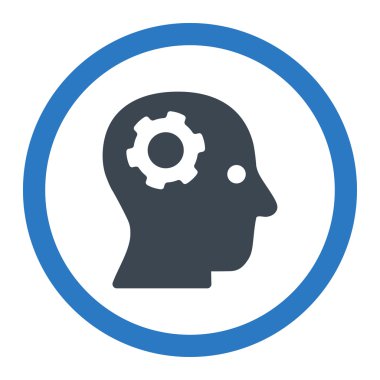 Düşünme yuvarlak vektör simgesi