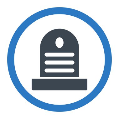 Mezar taşı yuvarlak vektör simgesi