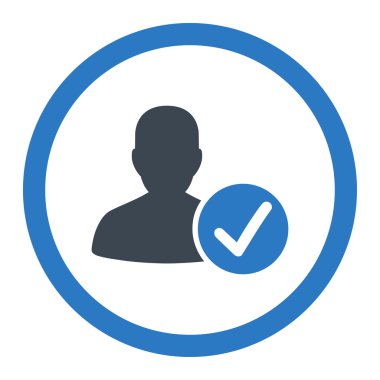 Geçerli hasta yuvarlak vektör simgesi