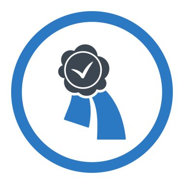 Doğrulama mühür vektör simge yuvarlak