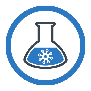 Virüs analiz yuvarlak vektör simgesi