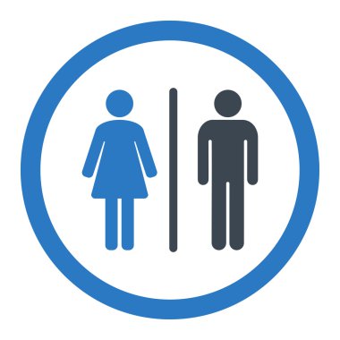 WC yuvarlak vektör simgesi