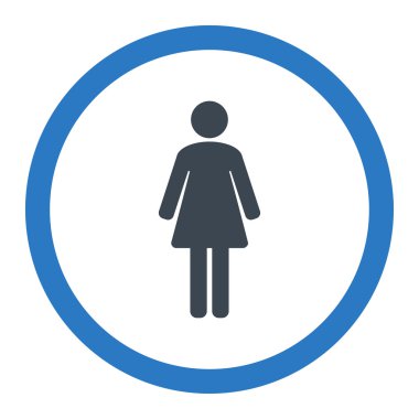 Kadın yuvarlak vektör simgesi
