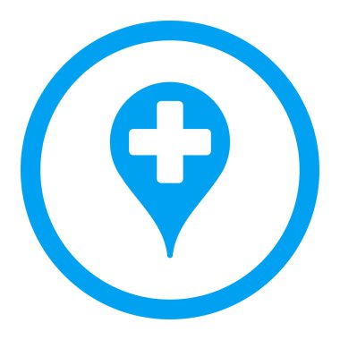 Tıbbi harita işaretleyici yuvarlak vektör simgesi