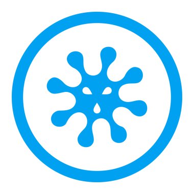 Virüs yuvarlak vektör simgesi