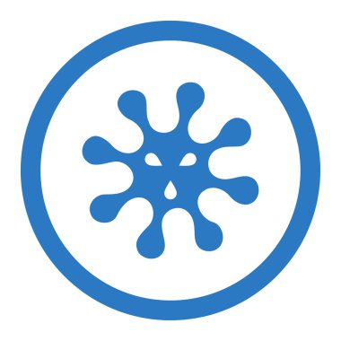 Virüs yuvarlak vektör simgesi