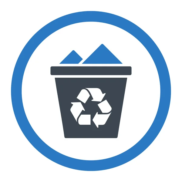 Papelera de reciclaje completa redondeado icono de vectores — Vector de stock