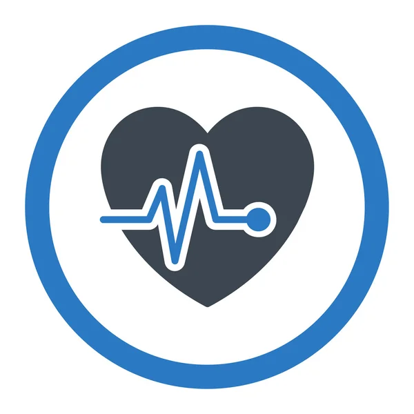 Srdeční puls zaoblené vektorové ikony — Stockový vektor
