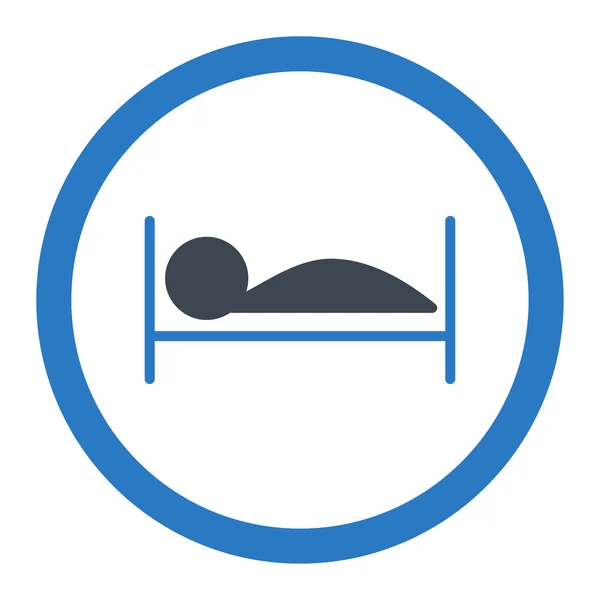 Patient Bed Rounded Vector Icon — Stock Vector