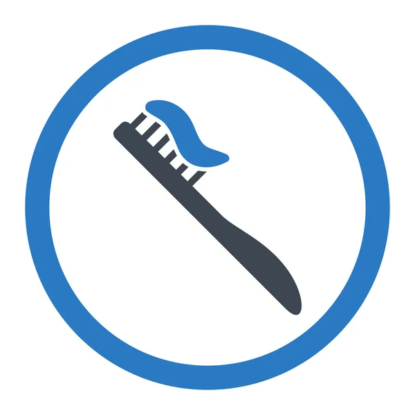 Круглая векторная икона зубной щетки — стоковый вектор