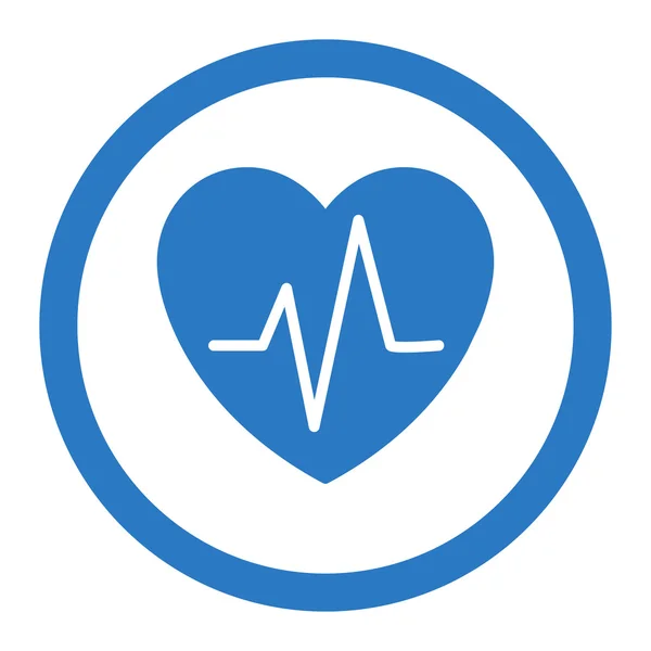 Hart Ekg afgeronde Vector pictogram — Stockvector