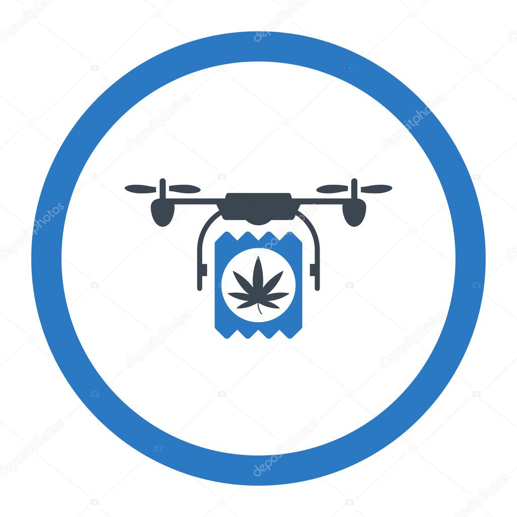 Drugs Drone Delivery Rounded Vector Icon