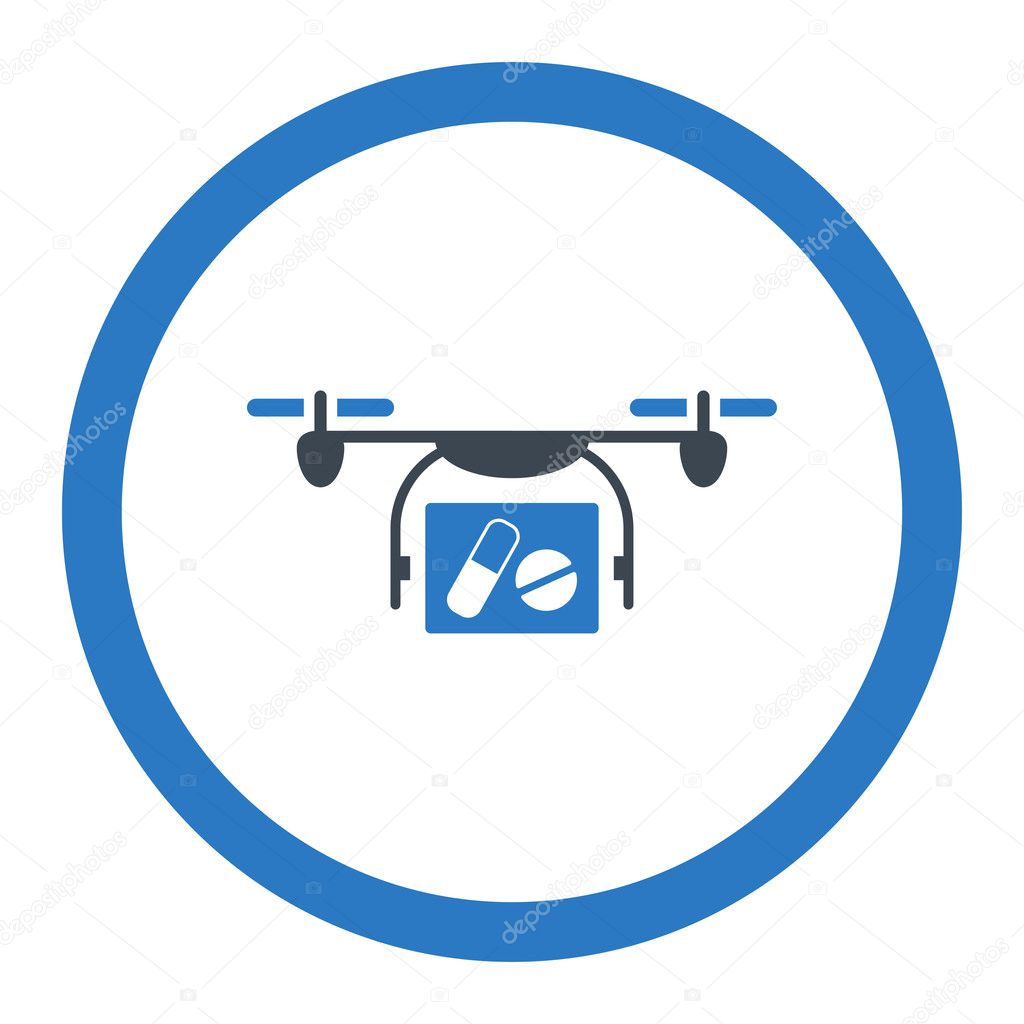 Medical Quadcopter Rounded Vector Icon