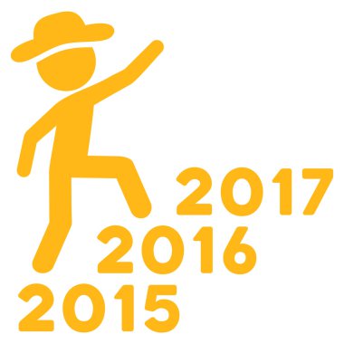 İnsan figürü adımlar yıllar simgesi