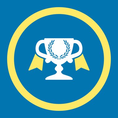Ödülü Kupası yuvarlak vektör simgesi