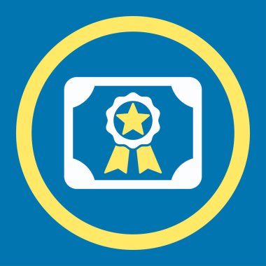 Ödülü Diploma yuvarlak vektör simgesi