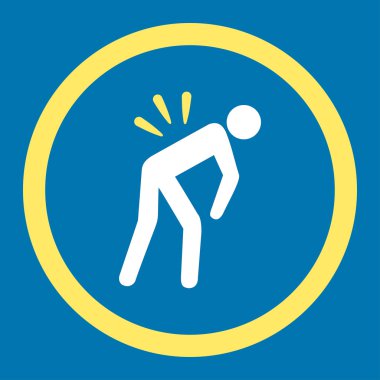 Sırt ağrısı yuvarlak vektör simgesi