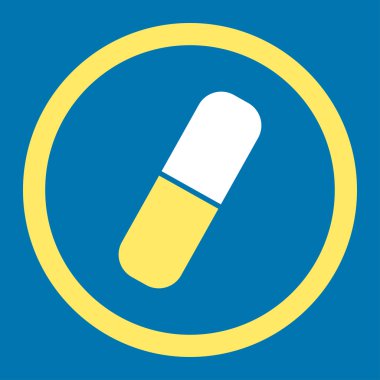 Kapsül yuvarlak vektör simgesi