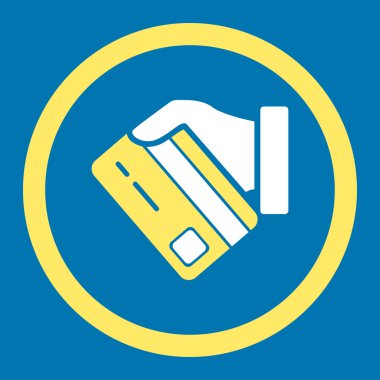 Kartı ödeme yuvarlak vektör simgesi