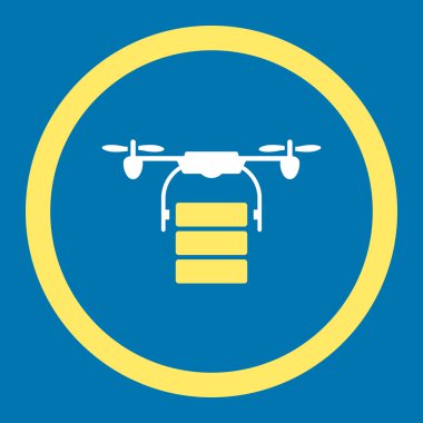 Kargo uçağı yuvarlak vektör simgesi