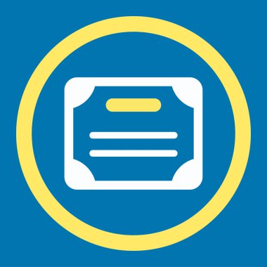 Sertifika yuvarlak vektör simgesi