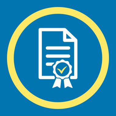 Sertifikalı yuvarlak vektör simgesi