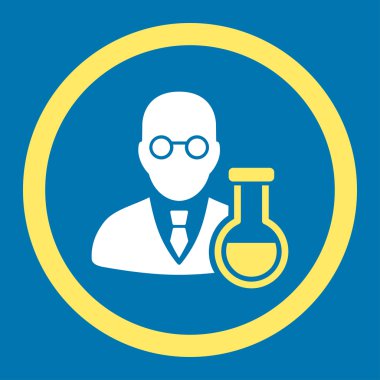 Kimyager yuvarlak vektör simgesi